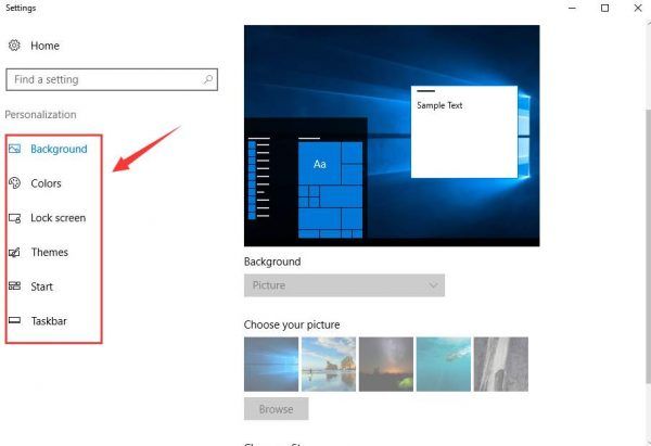 unable to personalize windows 10